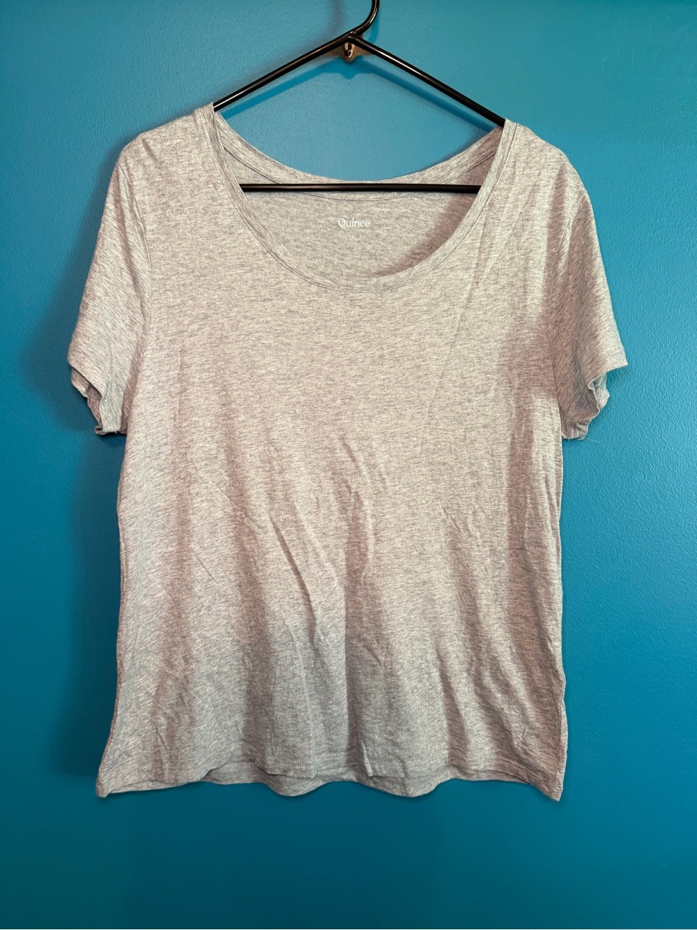 Quince Light Gray Scoop Neck Short Sleeve Tee